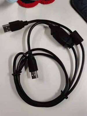 caUU cable, 2 USB Serial port cable cross connected togetherption