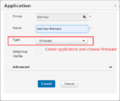 Create application of firmware type